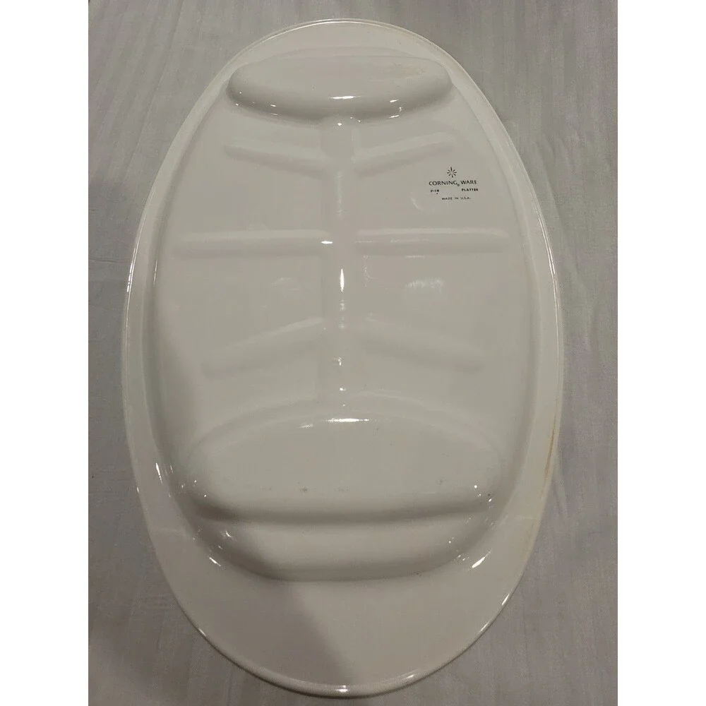 Vintage Corning Ware Blue Cornflower Roasting Platter Dish-Pan P-19 Meat Tray